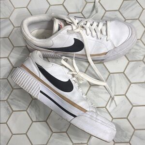 Nike White Beige and Black Sneakers